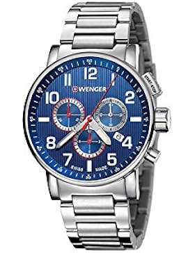 Wenger Unisex-Armbanduhr 01.0343.106 WENGER  ATTITUDE CHRONO Analog Quarz Edelstahl 01.0343.106 WENGER  ATTITUDE...