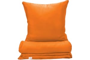 COZY HEAVEN | Luxus Lyocell Bettwäsche (Tencel™) | Gewonnen aus Eukalyptus u.a. | Kuschelig warm im Winter | Hypoallergen | Atmungsaktiv gegen Schweiß | Nachhaltig (Happy Orange, 135x200 + 80x80)