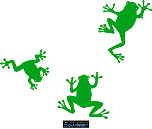 CLICKANDPRINT Aufkleber » Froschgruppe, 20x15,6cm, Gelbgrün • Dekoaufkleber / Autoaufkleber / Sticker / Decal / Vinyl