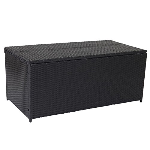 Poly-Rattan Kissenbox Barry, Truhe Auflagenbox Gartenbox, 220l ~ schwarz - 3