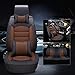 Produktbild QLL 4 Farben Optional Universal Automotive Auto Sitzbezüge PU Leder 5-Sitze Auto Sitzbezug Kissen Vorderseite hinten Sitzbezug für Full Set,Brown