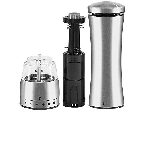 paracity Elektrische Pfeffermühle 2 Stück elektronische Edelstahl Pfeffermühle Salz und Pfeffer Mills Shaker mit einstellbarer Keramik-Grobheit Grinder, batteriebetrieben Grinder - 6