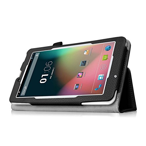 Fintie Odys Rapid 7 LTE Hülle Case – Slim Fit Folio Premium Kunstleder Schutzhülle Tasche Etui Smart Cover mit Ständerfunktion für Odys Rapid 7 LTE 17,8cm (7 Zoll) Tablet-PC, Schwarz - 4