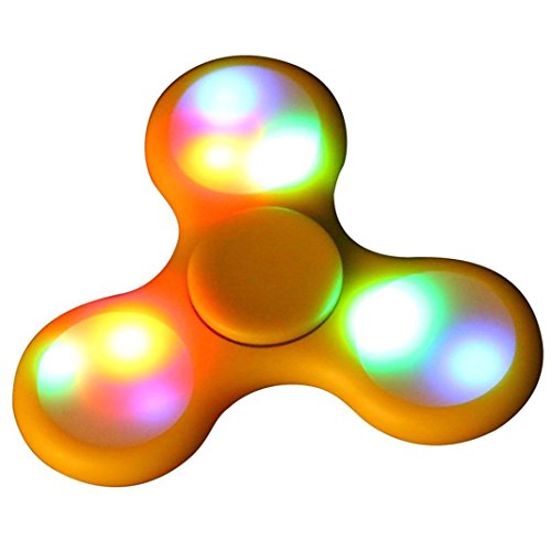 Kingko LED ABS Hand Spinner Tri Fidget Ball Desk Toy Party Games EDC Stocking Stuffer Kids Adult (Yellow) Kingko LED ABS Hand Spinner Tri Fidget Ball Desk Toy Party Games EDC Stocking Stuffer Kids Adult (Yellow)