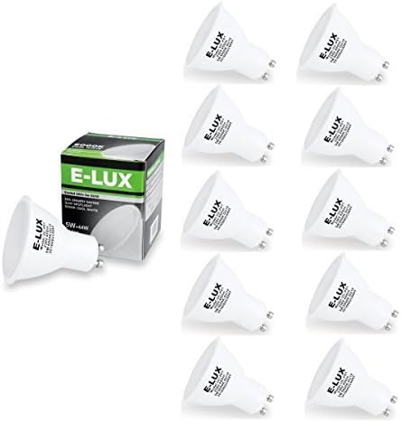 5W GU10 MR16 LED Bulbs, 50W Halogen Bulbs Equivalent 450lm Recessed Lighting, LED Light Bulbs, Pack of 10 Units [Energy Class A+] (Warm White (3000k))