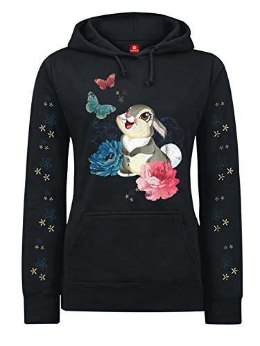 Walt Disney Bambi - Thumper Jersey con Capucha Mujer Negro XL