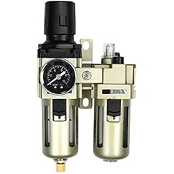 Nuevo separador de agua Reductor de presión Regulador de aire comprimido para compresor de aire comprimido, filtro de 1/4 pulg. Y neblina de aceite con tapa