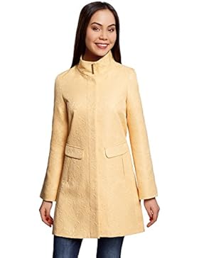 oodji Ultra Damen Gerader Mantel aus Strukturiertem Stoff