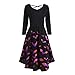 Produktbild Damen Kleid, Malloom Frauen Langarm Hollow Halloween Fledermaus Print Flare Kleid Party Casual Kleider Langes hülsen o-Neck Langarm Pullove Kleid