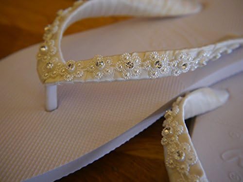 Hand Decorated Beach, Wedding Flip Flops