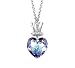 NEVI Crown on Heart Fashion Swarovski Crystals Rhodium Plated Brass Princess Pendant Chain Jewellery for Women & Girls (Purple & Silver) RS.1250.00