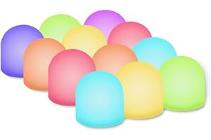 NOVELTY PLACE Color Changing Mini Night Light, Multicolor LED Mood Lighting - Nursery Kids Lamp for Children Bedroom, Bathroom, Living Room Birthday Festival Decor- Battery Powered (Pack of 12)