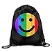 Produktbild Gay Happy Face Rainbow LGBT Drawstring Backpack Bag Beam Mouth Sports Sackpack Shoulder Bags for Men and Women