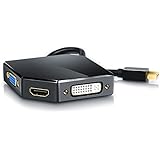 Uplink - 3in1 Mini DisplayPort zu HDMI, VGA oder DVI Adapter / Konverter | 3in1 Videoadapter | PC + MAC | vergoldete Kontakte | HDTV / 1080p (Full HD) | Hochglanz