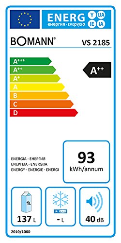 Bomann VS 2185 Kühlschrank / A++ / 84.5 cm / 93 kWh/Jahr /137 L Kühlteil / stufenlose Temperatureinstellung – Bild 3