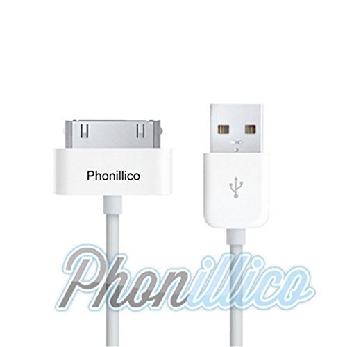 Phonillico   Cable USB Chargeur Blanc pour Apple iPad 2   3   4 - Cable Port Micro USB Data Chargeur Synchronisation Transfert Donnees Mesure 1 Metre