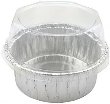 Aluminum Foil Ramekins Cup 2-11/16 For Muffin Cupcake Custard Baking Bake With Dome Lid 20Sets. by 1st Foils