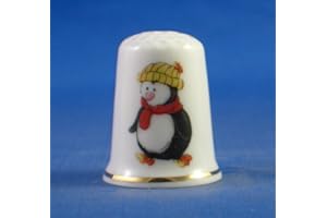 BIRCHCROFT CHINA Birchcroft Porcelain China Collectable Thimble Christmas Penguin
