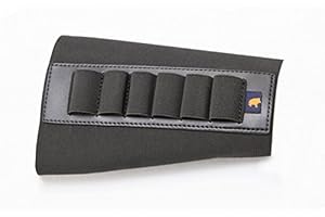 AKAH GmbH Schaft Patronenetui schwarz für 6 Schrotpatronen Flinte elastisch oranger Keiler