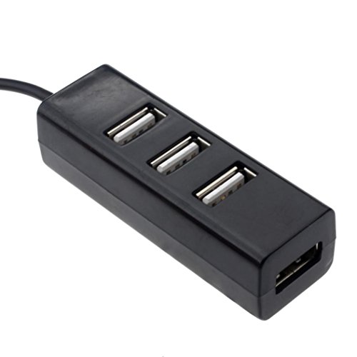 Switchali Mini USB 2.0 Hallo-Speed 4-Port-Teiler-Naben-Adapter für PC Computer (Schwarz) - 2