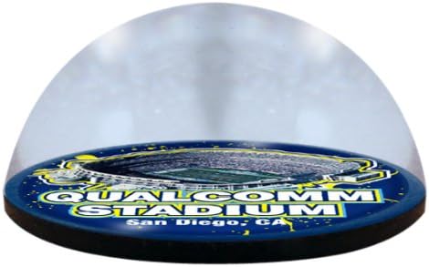 NFL San Diego Chargers, Qualcomm stadium  in 2" crystal magnetized paperweight with Colored Window Gift Box
