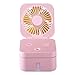 Produktbild WWWWXW Mini-Ventilator, Kleiner Luftventilator, Mini-Raum mit Umgebungslicht, Desktop-Spray-Luftbefeuchter für den Heimbüro,Pink