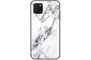 BAIFU Funda para Samsung Galaxy Note 10 Lite Marmol Case Tapa Trasera de Cristal Templado con TPU Edge Carcasa para Samsung Galaxy Note 10 Lite (Blanco)