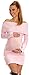 Happy Mama Women's Maternity Bardot Knitted Jumper Dress Pullover Sweater. 913p (Powder Pink, 10/14)