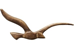 Boltze Obiekt ścienny mewa (3-częściowy, z drewna, ptaki, motyw morski, obraz ścienny do korytarza/salonu/jadalni, obiekt dekoracyjny) 2018362, brązowy, normalny