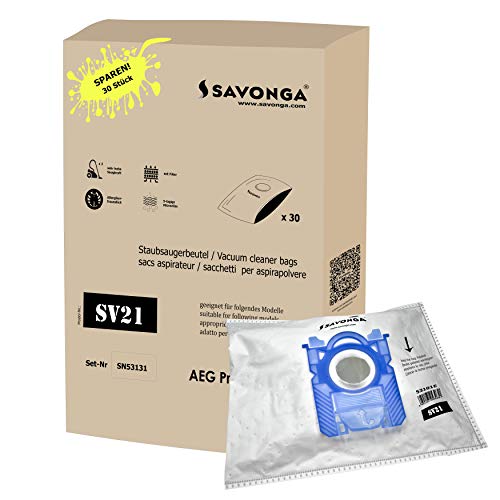 savonga SV21 10/20/30 bolsas de aspiradora para AEG Philips bolsas de aspiradora +/-Filtro HEPA + Filtro de Motor + Micro Filtro 4. 30 Beutel für AEG Philips