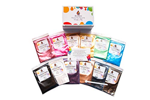 RESIN4DECOR Pigmenti Coloranti Set 12x10g Colori Mica Polvere Colorante Polveri Perlato per Sapone Slime Resina Epossidica Candele Acquerello 120g