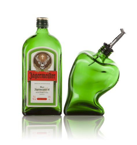 Recycled Glass JAGERMEISTER "Drunken Drizzler" Bottle - Single (1 Glass Boxed)