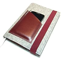 Kalenderhülle Hülle Einband Wollfilz Filz Leder für Din A5 Buchkalender, Notizbuch