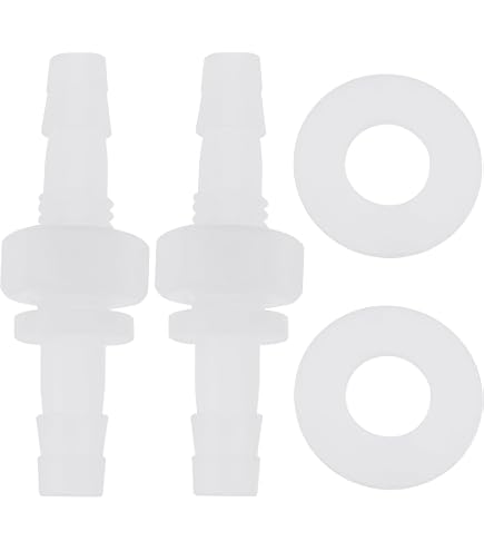 Lot De 10 Raccords Cannelés En Plastique 6,35mm - Filetage M8, Avec écrous Et Rondelles - Pour Aquarium, Eau, Air (non Huile) - 4