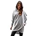 Produktbild FORH Damen Unregelmäßige Langarm Hoodies Sweatshirt Unique Einfarbig Pockets Outwear Mit Kapuze Modisch Strickjacke Jacke Mäntel Casual Trenchcoat warm Winter Umhangjacke (M, Grau)