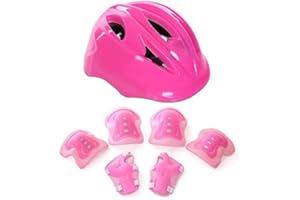 Lelestar 7pcs Kids Protective Gear Sets, Childs Kids Skate Helmet Knee Pads Wrist Guards for Skateboard Hoverboard Bike Scooter Rollerblading 3-8 Years Old Boys Girls