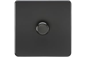 Knightsbridge SF2181MBB Screwless 1G 2-Way 10-200W (5-150W LED) Trailing Edge dimmer, 230 V, Matt Black
