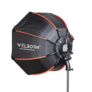 WELBORN (65cm) Lightweight & Portable Soft Box Comes with S2 Type Bracket & 2 Diffuser Sheets | with Handle | Carrying Case | Compatible with All Flash Speedlights (WB-SB2-65H)