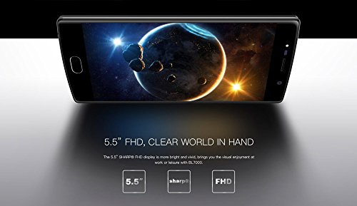 DOOGEE BL7000 - 5.5 Zoll FHD 7.0 Android Smartphones mit 7060 MAH Akku Triple Texture + 13MP + 13MP + 13MP) Digital Metall KÃ¶rper Octa Core 4GB + 64GB, 12 V2A Schnellkalk - Schwarz
