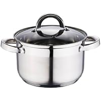 Blaumann Olla De Acero Inoxidable Con Tapadera De Vidrio, 20 Cm. 3,9 L.