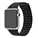 Produktbild 38/42 mm Apple Watch Bands Echt Leder Schlaufe iWatch Band Schlaufe, mit Magnet Schnalle Lock Ersatz Band für Apple Watch Alle Modelle schwarz schwarz