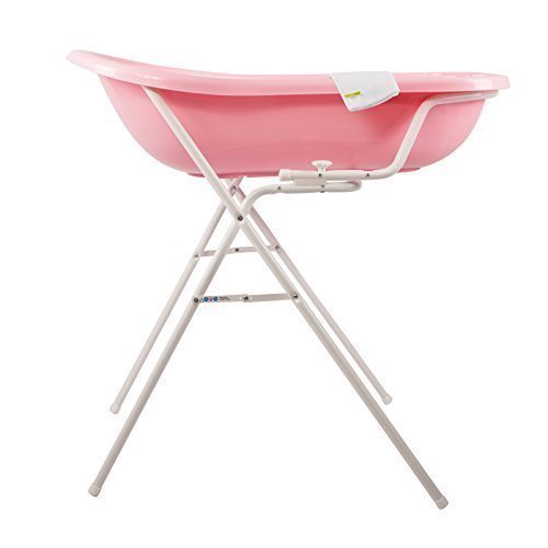Baby Badewanne rosa XXL + Badewannenständer + Waschhandschuh