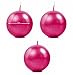Produktbild FesteFeiern Weihnachts-Deko I 3 Teile Kerzen Deko-Kerzen pink amaranth metallic 6cm I Dekoration Adventskranz Gesteck Basteln Tannenbaum Weihnachten