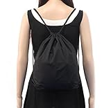 Covermason Nylon Kordelzug Rucksack Drawstring Backpack Sport Reise Draussen Rucksack Taschen (Schwarz) -