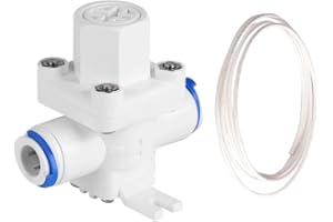 Noir Aqua Prv Ro Water Pressure Reducing Valve, 1/4" Relief Regulator Filter, Quick Push Fit, Reducer, 5.5 cm