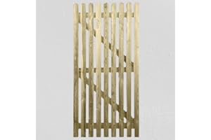 MD CARPENTRY Pressure Treated Wooden Picket Garden Gate - 5ft x 150cm High x 90cm Wide x 6cm Deep