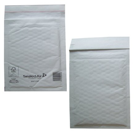 100 Small A/000 Size Mail Lite White Padded Envelopes Mailers - Peel + Seal Bubble Bags - 110 x 160mm / 4.25 x 6.25" Sealed Air Postal Packing Mailing Shipping Postage Posting Self Seal Cushioned Protective Packaging