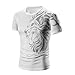 Price comparison product image Men T-shirtMen Summer Fashion Printing Men's Short-sleeved T-shirt (XXXL, White)