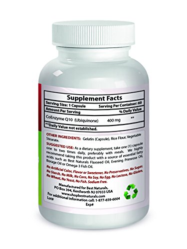 Best Naturals CoQ10 400 mg 60 Capsules