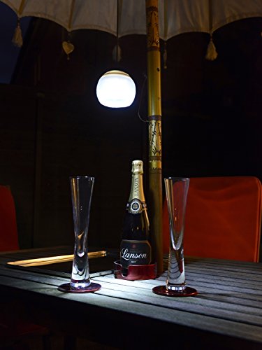 Batteriebetriebene hängende LED-Laterne für Sonnenschirm, Camping, Garten Zelt und Pavillons drücken Betätigung - 2